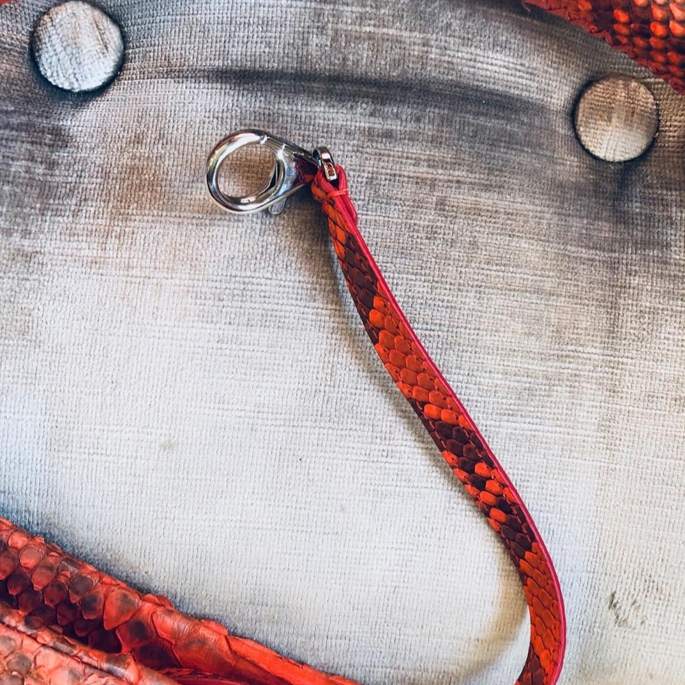 Devi Kroell Python Embossed Leather Shoulder Handb - image 6